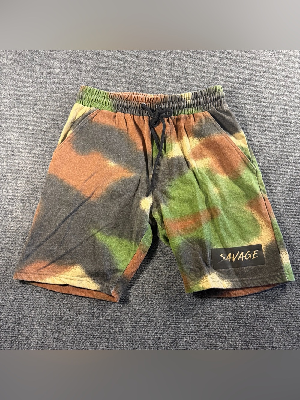 Seven Souls "Savage" Fleece Camo Earthy Multi Toned Men's Shorts Size Small